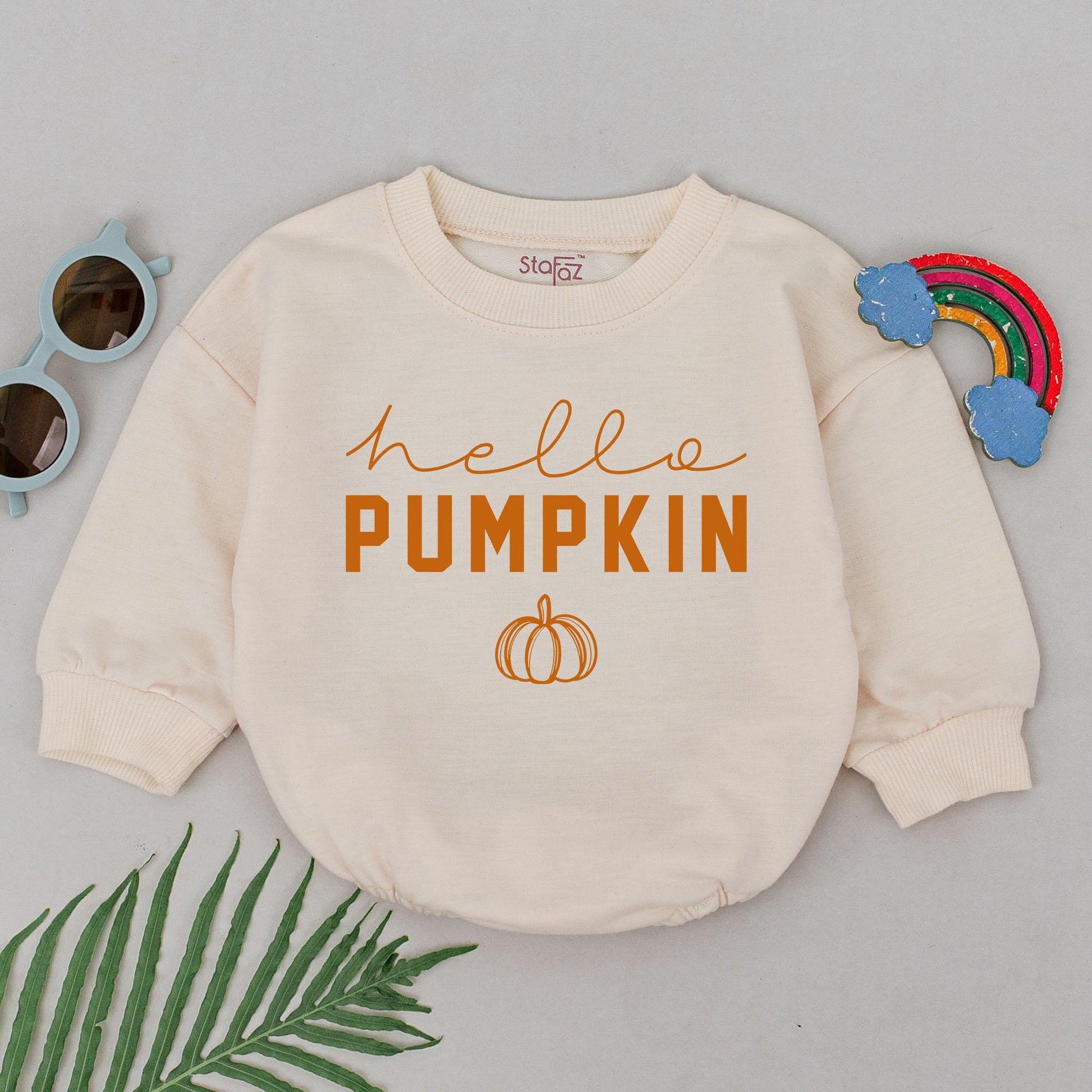 Pumpkin Spice Baby Romper: Thanksgiving, Fall Outfit for Newborn Girl