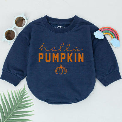 Pumpkin Spice Baby Romper: Thanksgiving, Fall Outfit for Newborn Girl