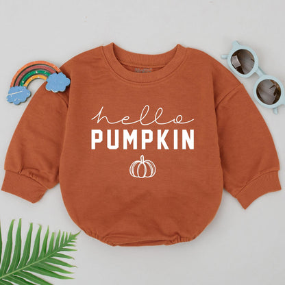 Pumpkin Spice Baby Romper: Thanksgiving, Fall Outfit for Newborn Girl