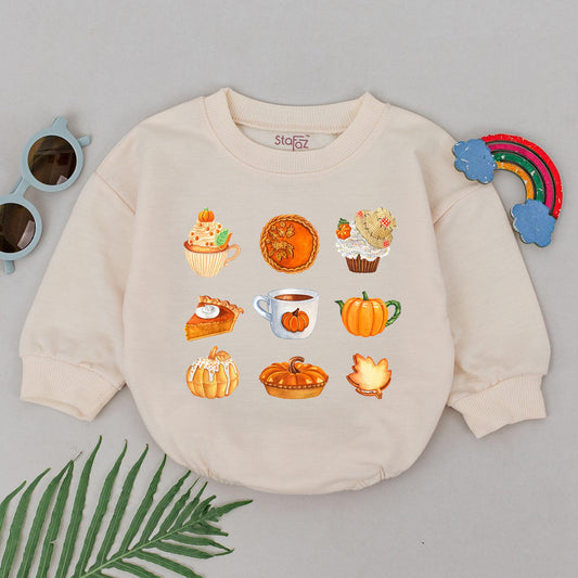 Pumpkin Patch Romper: Retro Thanksgiving Outfit, Fall Baby Clothes, Baby Shower Gift, Autumn Newborn Bodysuit, Cozy Pumpkin Spice Design (Girls) 139 chars