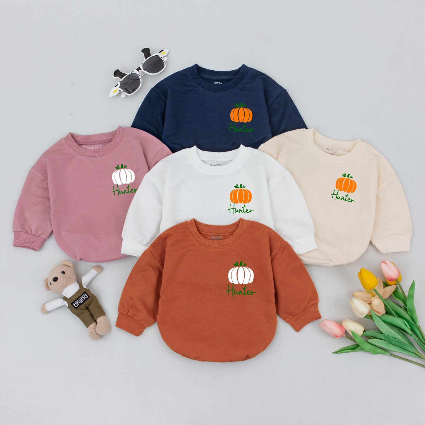 Personalized Pumpkin Romper: My First Halloween Outfit, Custom Name Fall Baby Clothes, Cute Pumpkin Costume, Soft Cotton, Perfect Baby Shower Gift 139