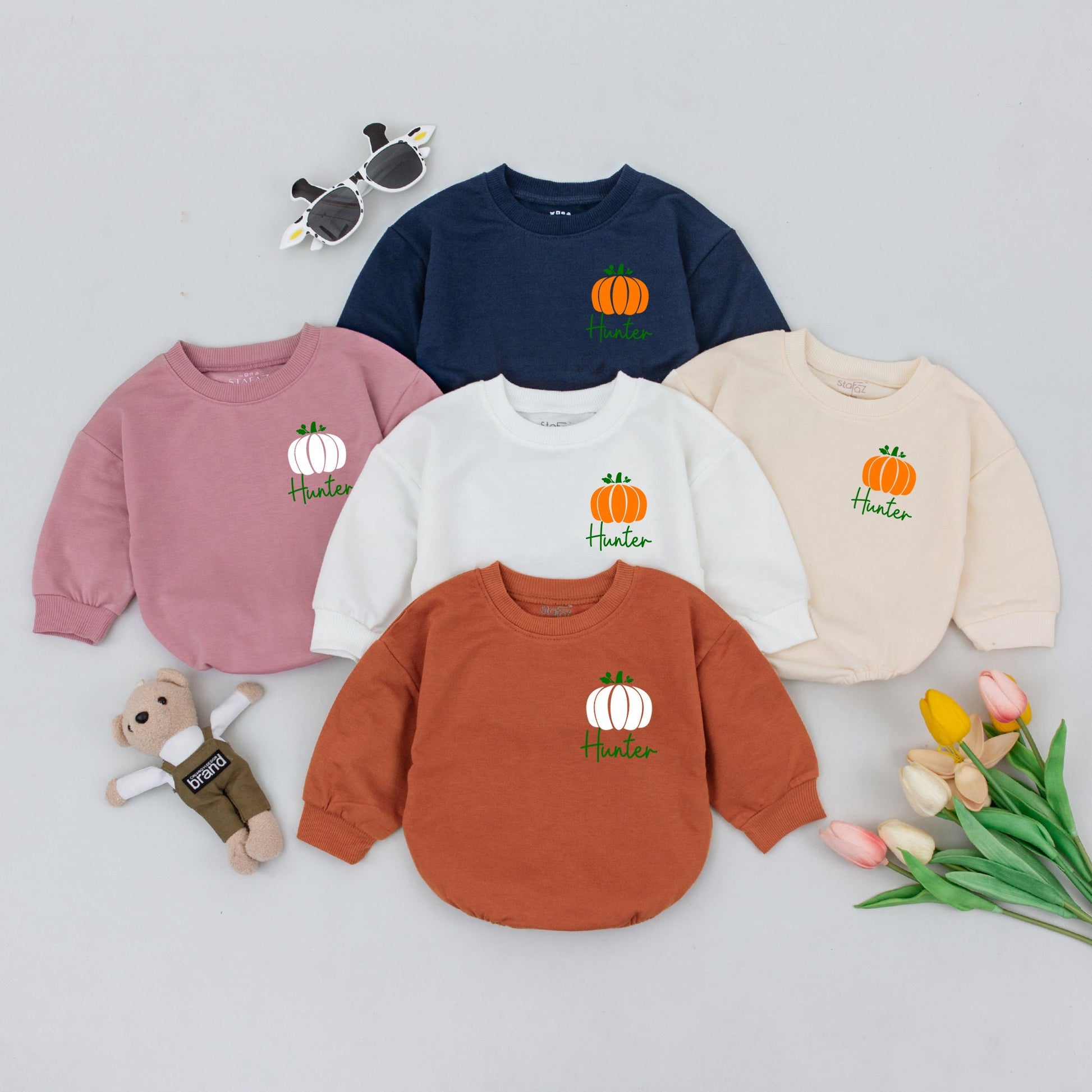 Personalized Pumpkin Romper: My First Halloween Outfit, Custom Name Fall Baby Clothes, Cute Pumpkin Costume, Soft Cotton, Perfect Baby Shower Gift 139