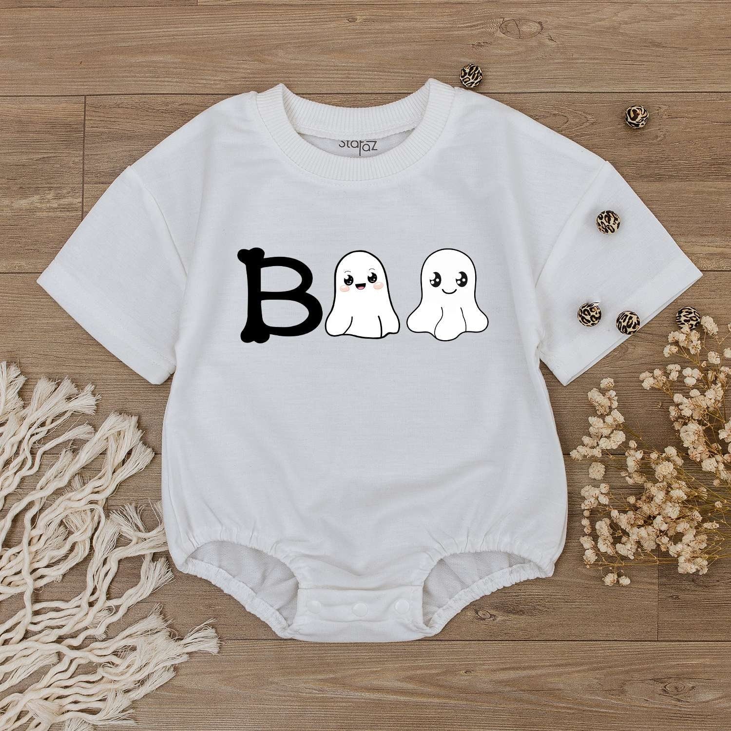 Little Boo Ghost Bodysuit - Cute Halloween Baby Outfit - Unisex Romper