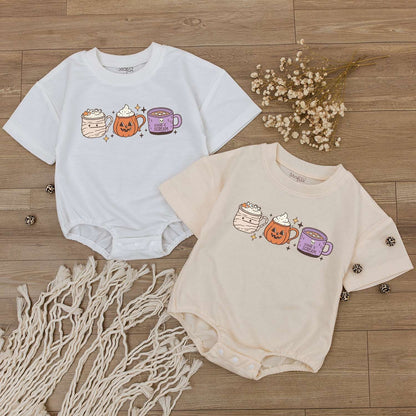 Pumpkin Spice Baby Romper: First Thanksgiving & Fall Outfit