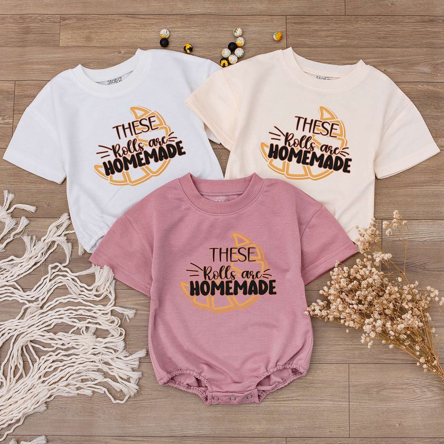 Homemade Retro Romper & Tee: Funny Fall Baby Thanksgiving Outfit