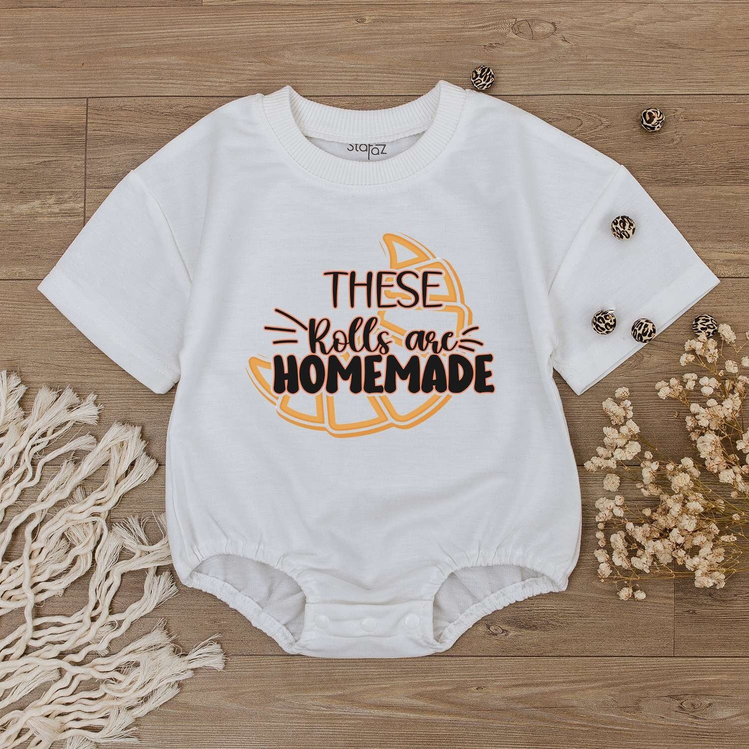 Homemade Retro Romper & Tee: Funny Fall Baby Thanksgiving Outfit