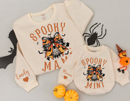 Cute Matching Halloween Sweatshirts for Mom and Baby – Retro Style