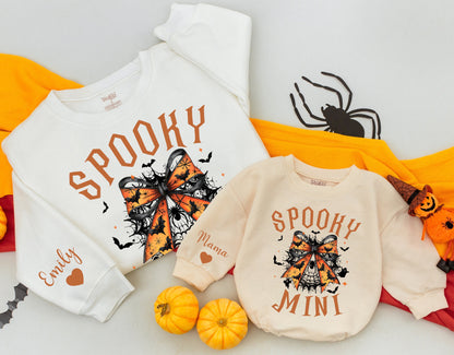 Cute Matching Halloween Sweatshirts for Mom and Baby – Retro Style