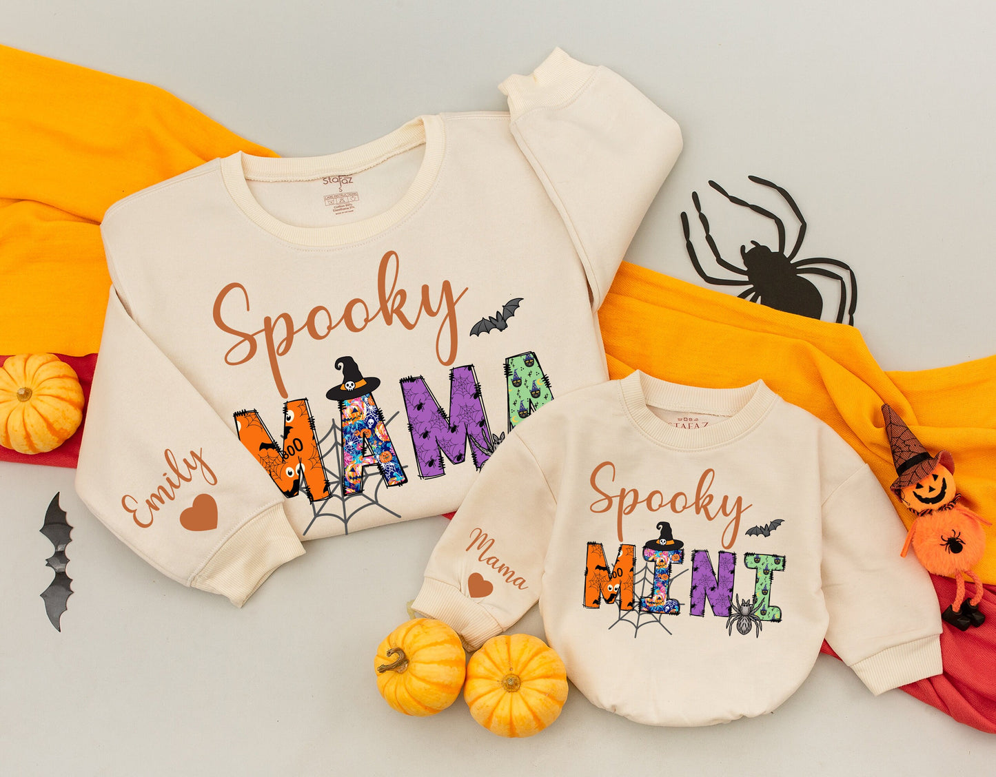 Mama & Mini Halloween Sweatshirts: Cute Spooky Retro Family Outfits