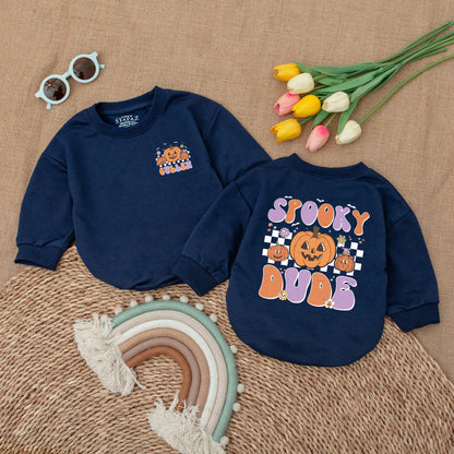 Spooky Dude Baby Romper: Retro Halloween Outfit, Cute Fall Gift