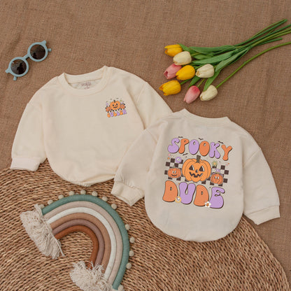 Spooky Dude Baby Romper: Retro Halloween Outfit, Cute Fall Gift