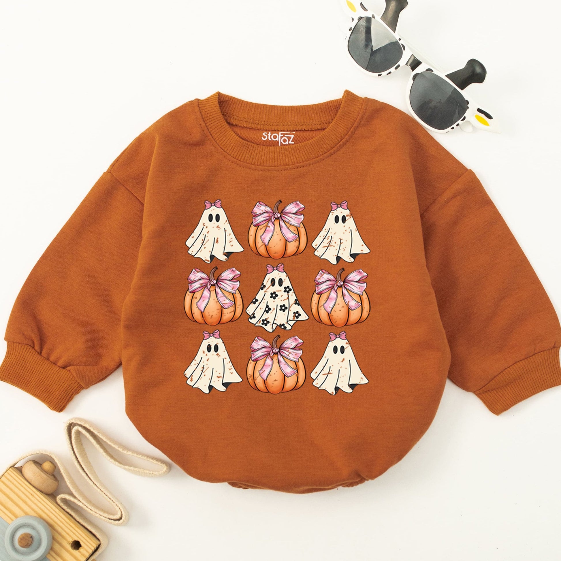 Ghost Pumpkin Baby Romper, Retro Fall Baby Bodysuit, Funny Thanksgiving Romper, Cute Halloween Jumpsuit Outfit, Adorable Autumn Kids Clothes, Pumpkin Season