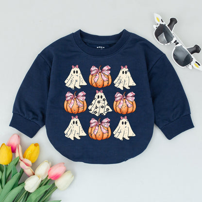 Ghost Pumpkin Baby Romper, Retro Fall Baby Bodysuit, Funny Thanksgiving Romper, Cute Halloween Jumpsuit Outfit, Adorable Autumn Kids Clothes, Pumpkin Season