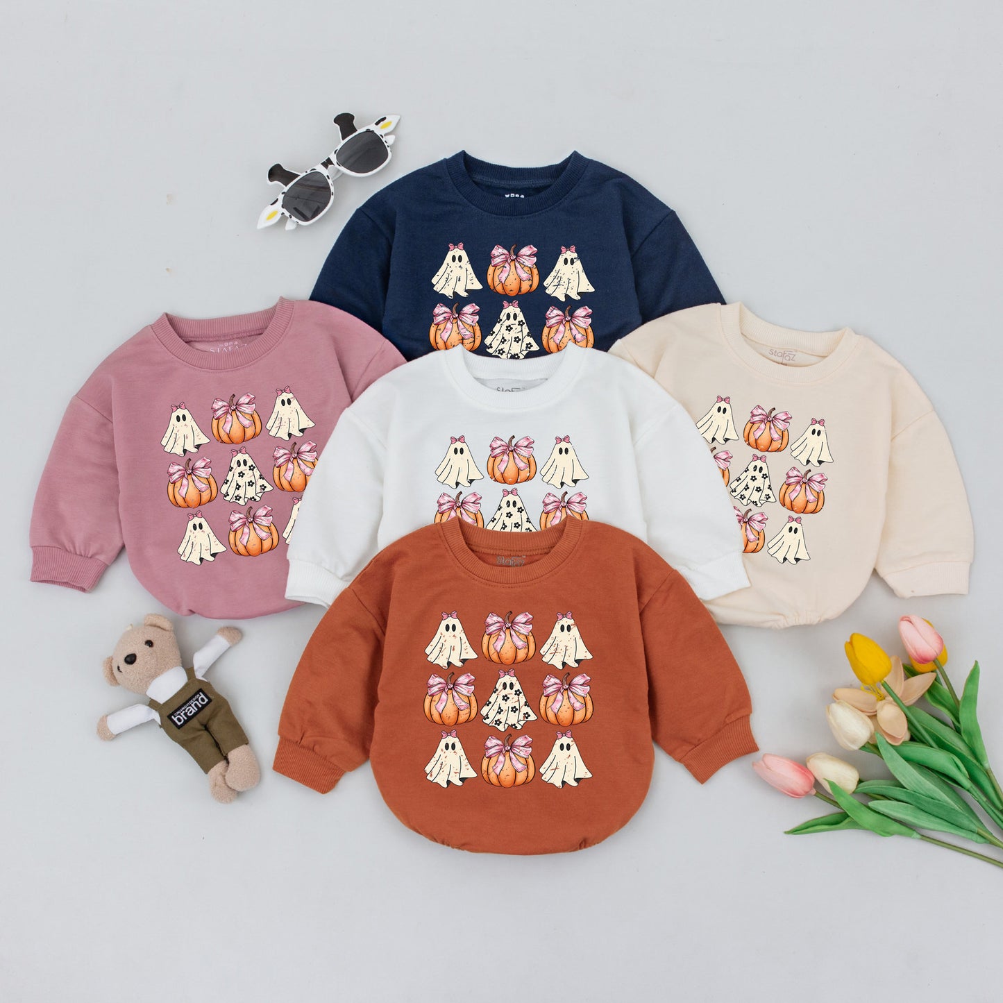 Ghost Pumpkin Baby Romper, Retro Fall Baby Bodysuit, Funny Thanksgiving Romper, Cute Halloween Jumpsuit Outfit, Adorable Autumn Kids Clothes, Pumpkin Season