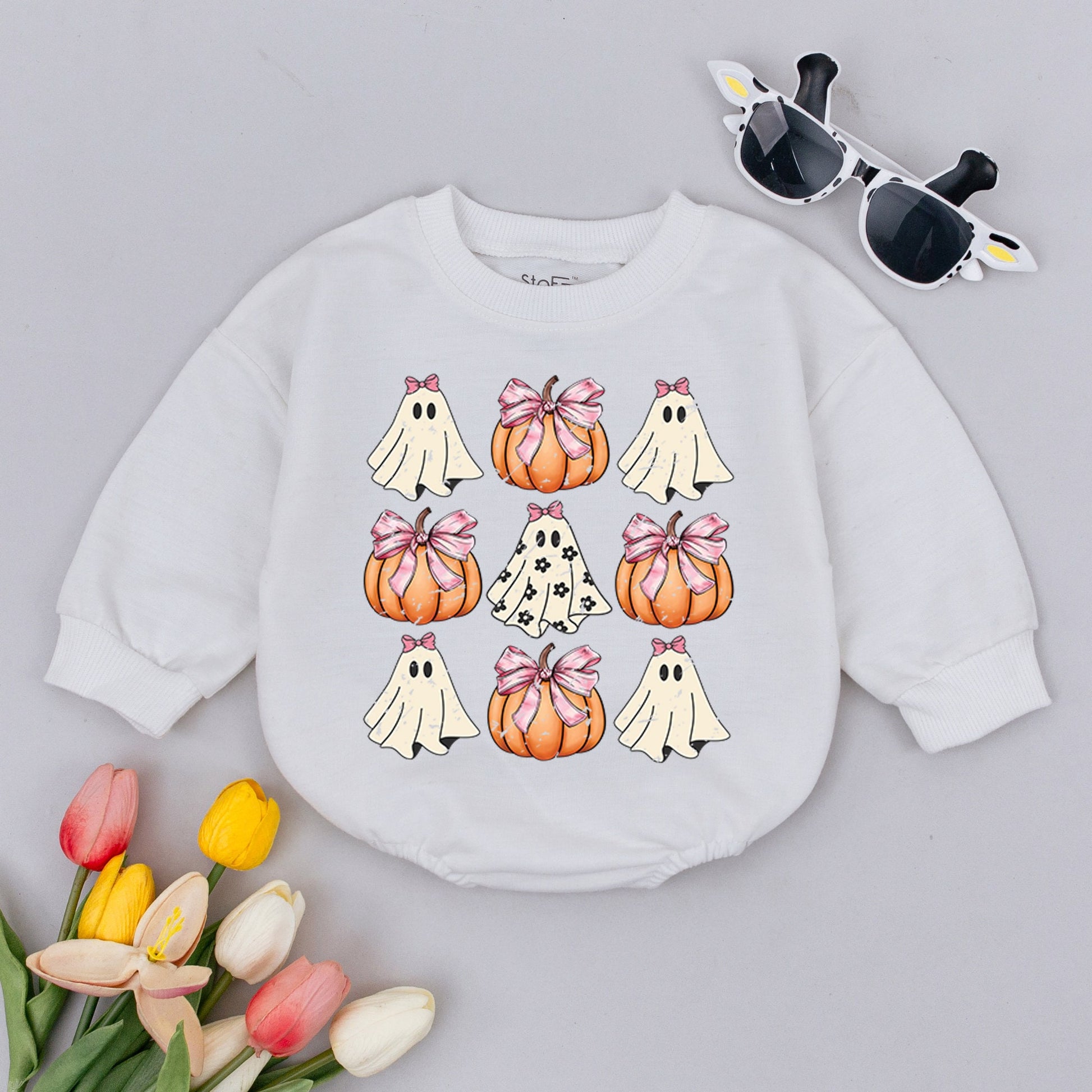 Ghost Pumpkin Baby Romper, Retro Fall Baby Bodysuit, Funny Thanksgiving Romper, Cute Halloween Jumpsuit Outfit, Adorable Autumn Kids Clothes, Pumpkin Season