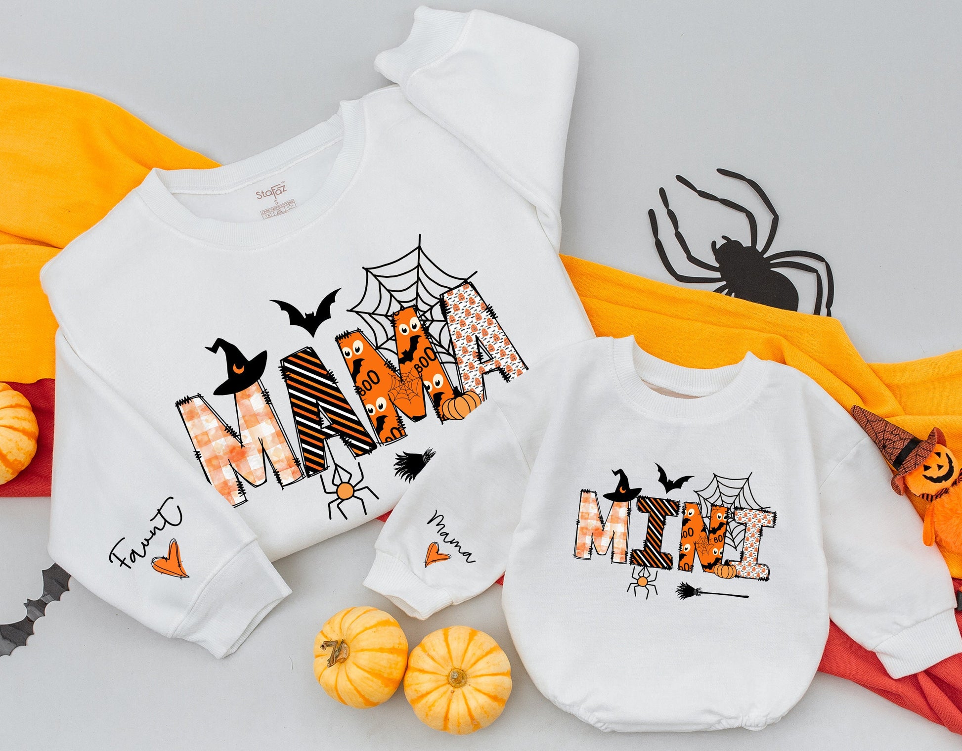 Matching Halloween Sweatshirts & Rompers for Mom and Baby