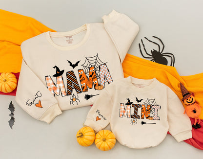 Matching Halloween Sweatshirts & Rompers for Mom and Baby