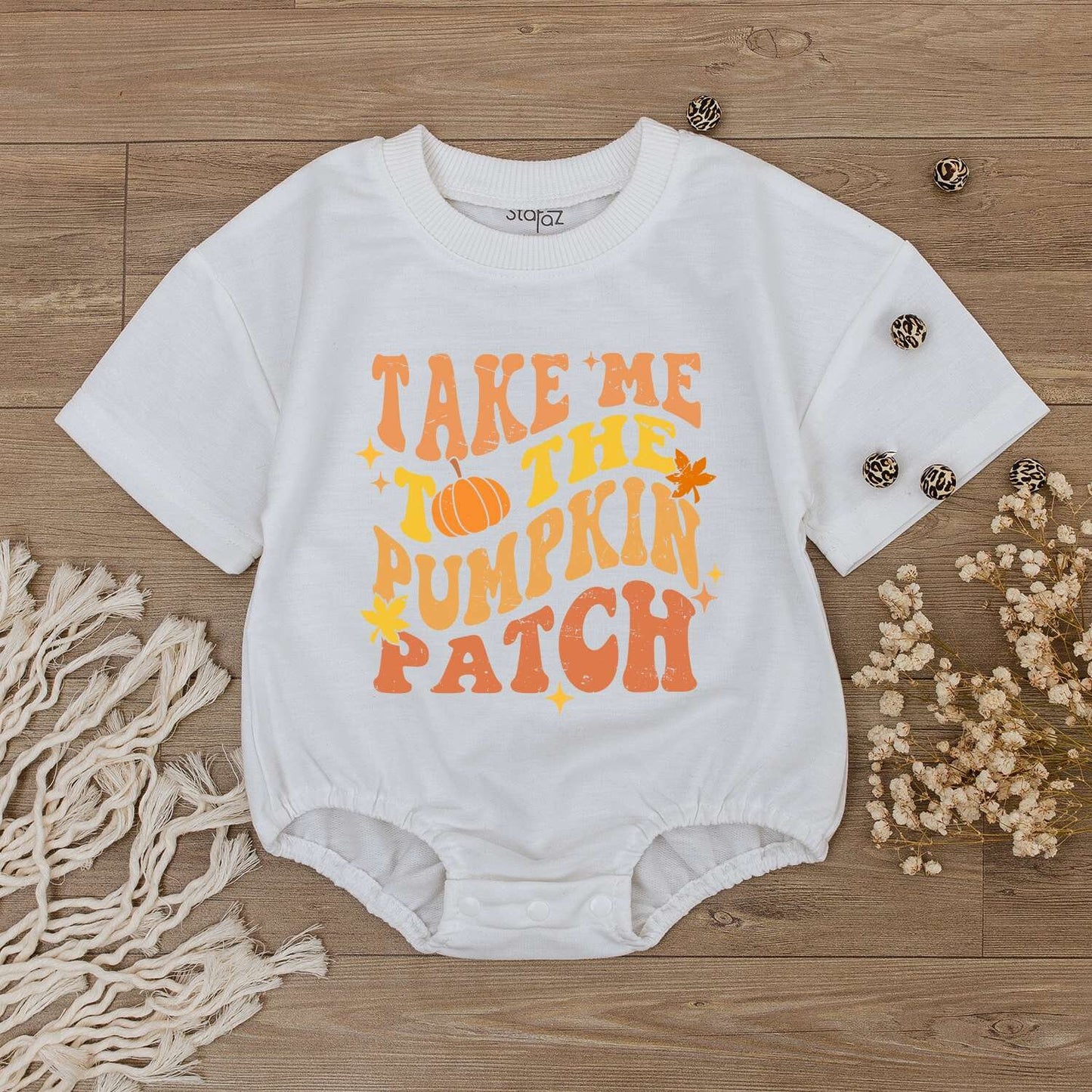 Pumpkin Patch Baby Romper: Fall Outfit for Girls, Long Sleeve