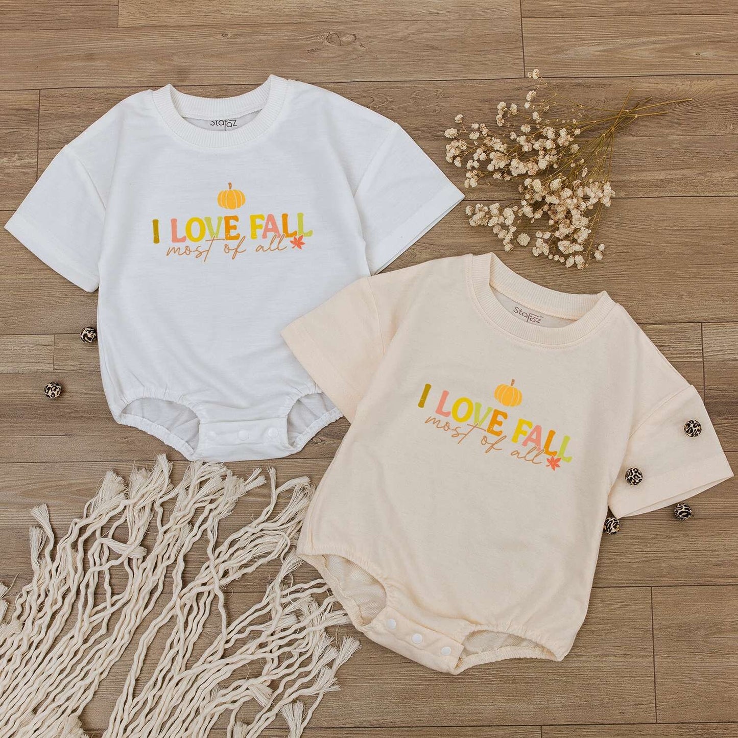 Cozy Autumn Baby Romper & Toddler Tee – Perfect for Pumpkin Season