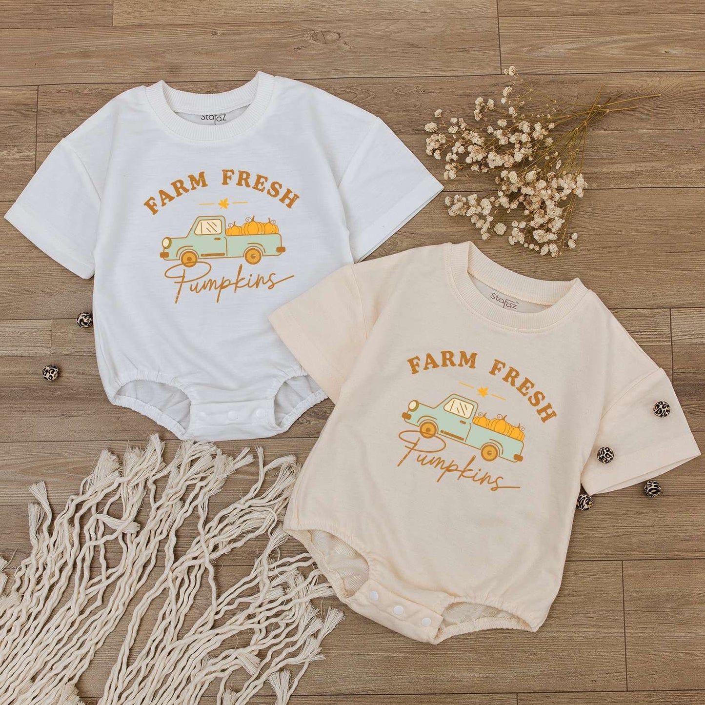 Autumn Baby Romper & Toddler Tee - Perfect Pumpkin Patch Outfit