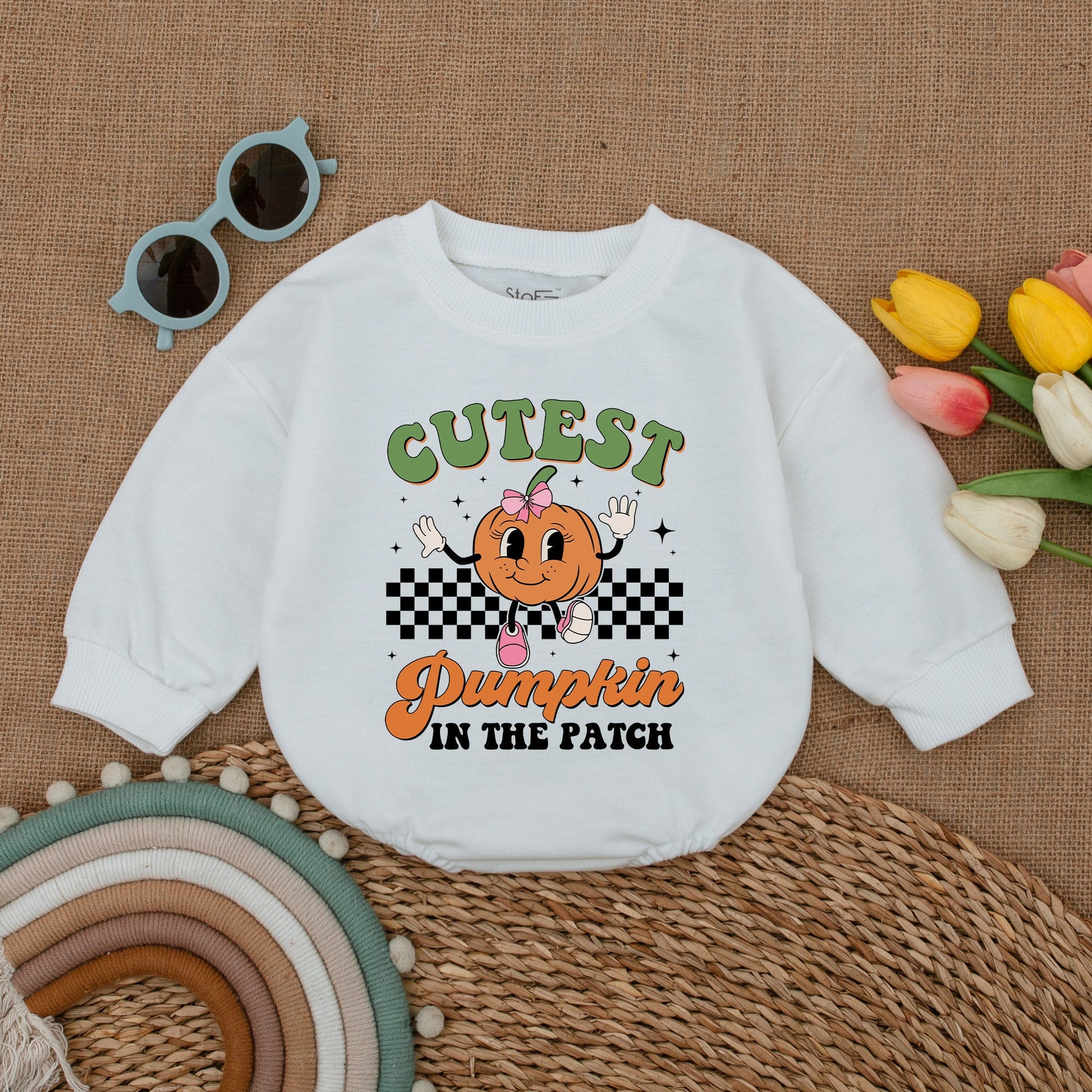 Adorable Pumpkin Patch Baby Romper, Fall Outfit, Halloween Gift