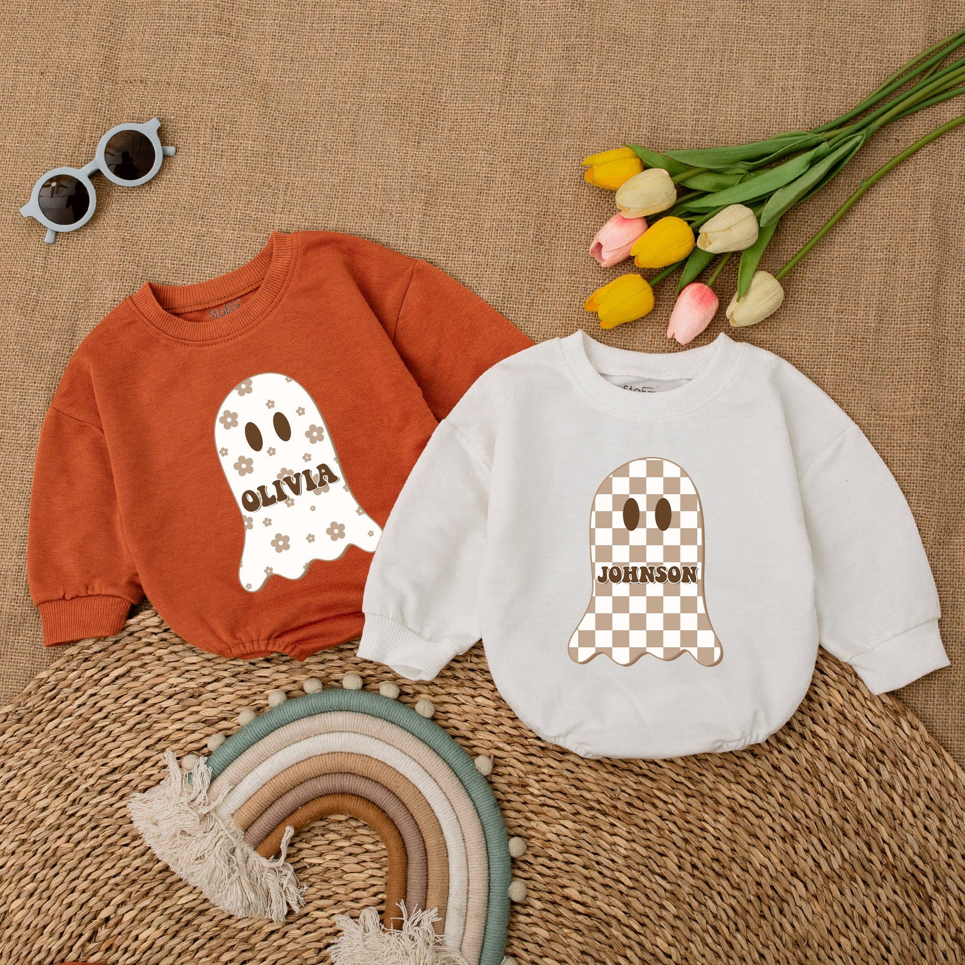 Personalized Cute Boo Baby Romper - Halloween Ghost Fall Outfit