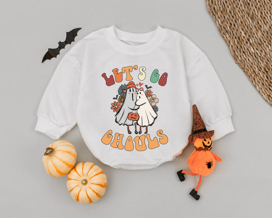 Spooky Vintage Ghost Romper: Cute Fall Baby Outfit & Costume