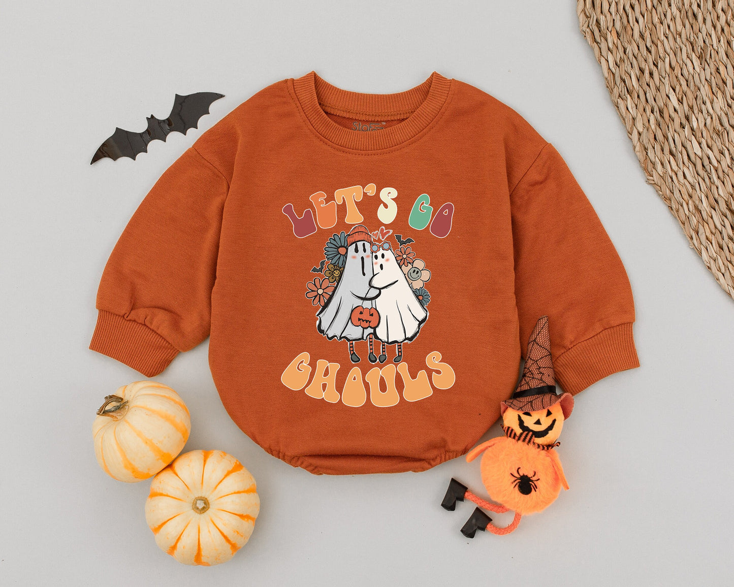 Spooky Vintage Ghost Romper: Cute Fall Baby Outfit & Costume
