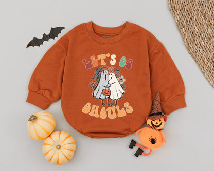 Spooky Vintage Ghost Romper: Cute Fall Baby Outfit & Costume
