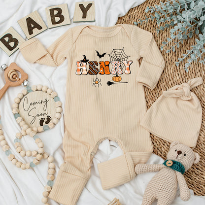 Personalized Name Halloween Baby Romper Soft Long Sleeve Going Home Outfit Newborn Boys Girls Coming Home Baby Shower Gift