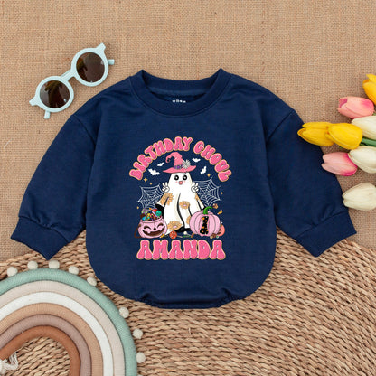 Groovy Ghoul Halloween Romper: 1st Birthday Baby Girl Outfit