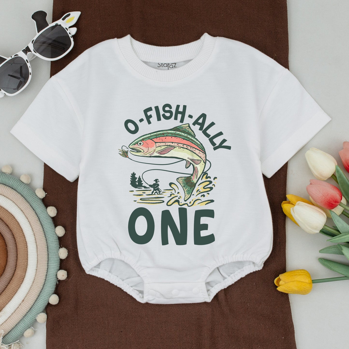 1st Birthday Fishing Outfit: Family Matching Shirts & Baby Romper