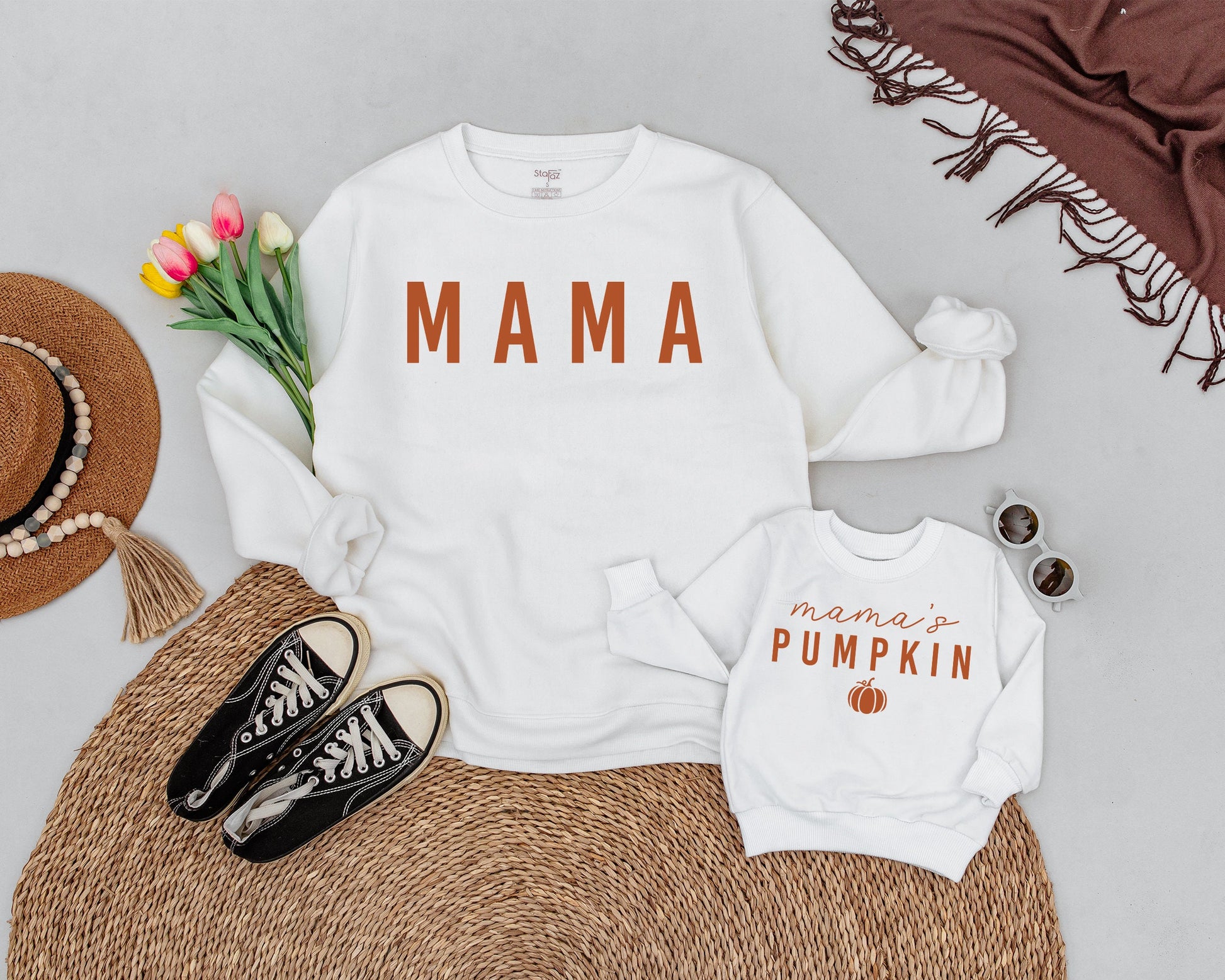 Mama & Mini Pumpkin Fall Sweatshirts - Matching Family Halloween Wear