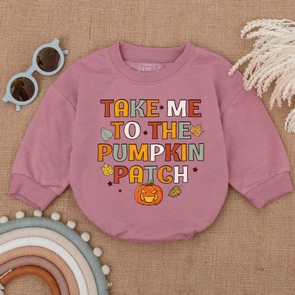 Autumn Pumpkin Patch Romper for Baby's First Thanksgiving Outfit