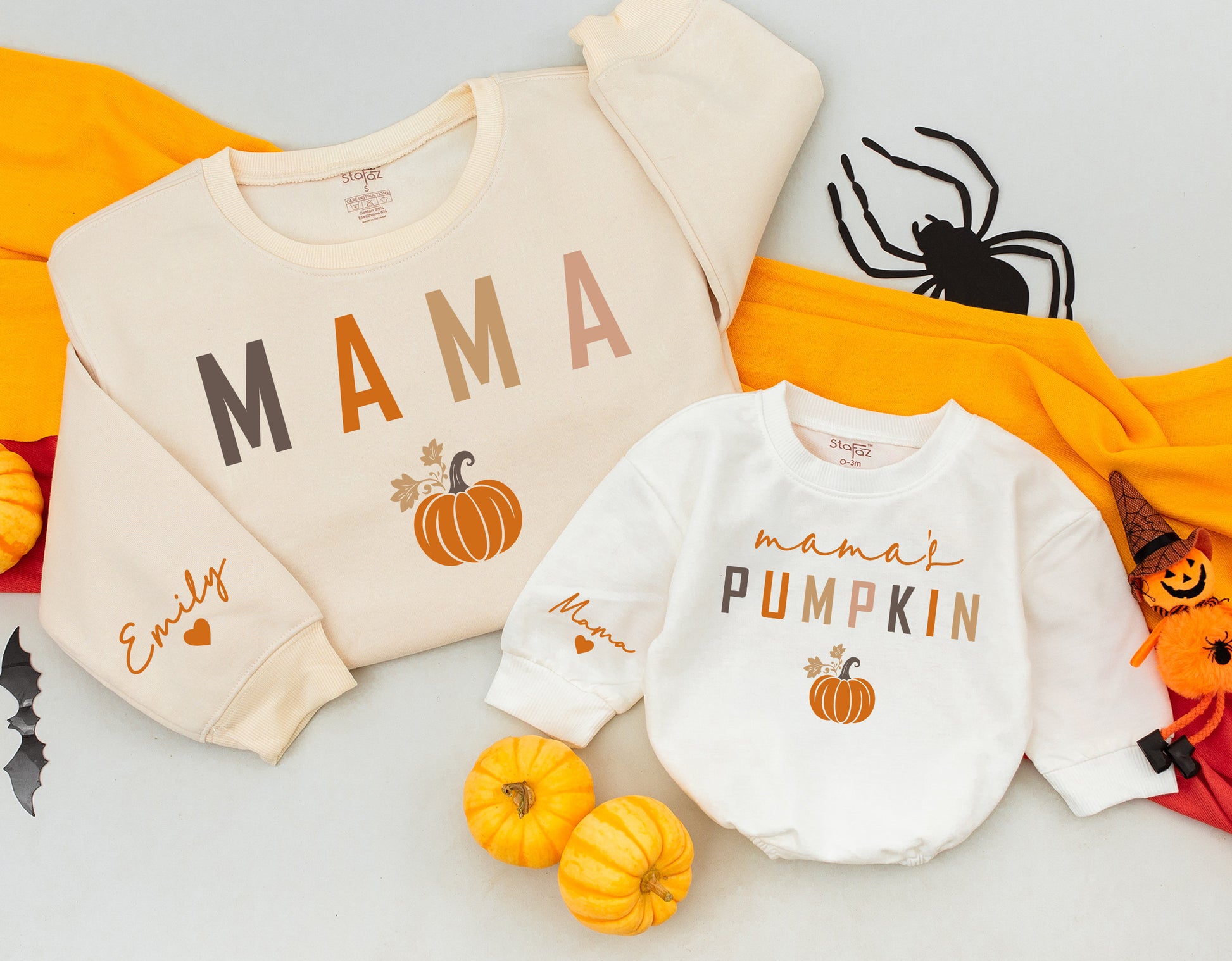 Mama and Mamas Pumpkin Patch Matching Fall Sweatsuit Mommy and Me Cozy Autumn Outfits Kids Thanksgiving Gift