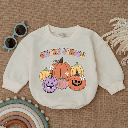 Adorable Pumpkin Halloween Romper, Baby's First Outfit, Gender Neutral