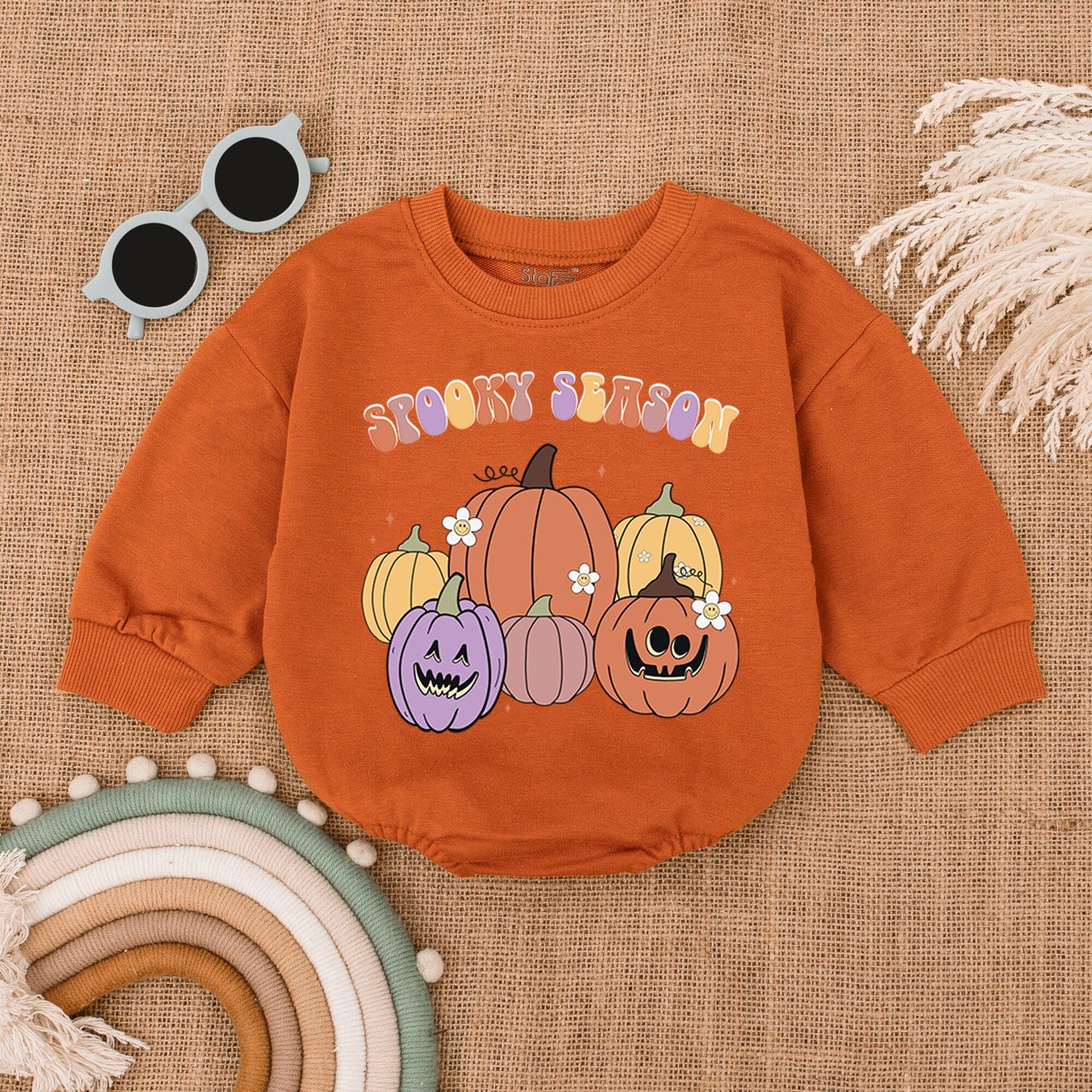 Adorable Pumpkin Halloween Romper, Baby's First Outfit, Gender Neutral