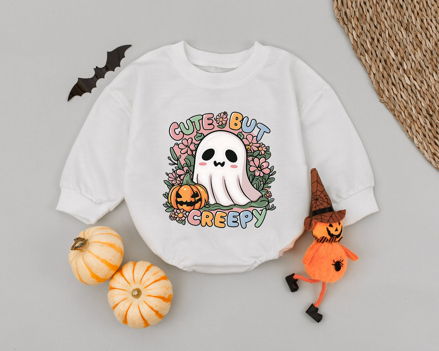 Spooky Cute Ghost Halloween Romper for Babies - Unisex Fall Outfit