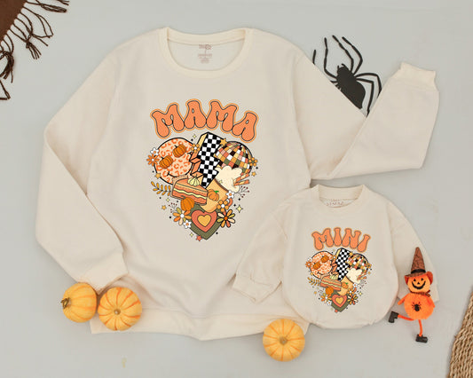 Retro Pumpkin Spice Matching Mommy & Me Halloween Sweatshirts