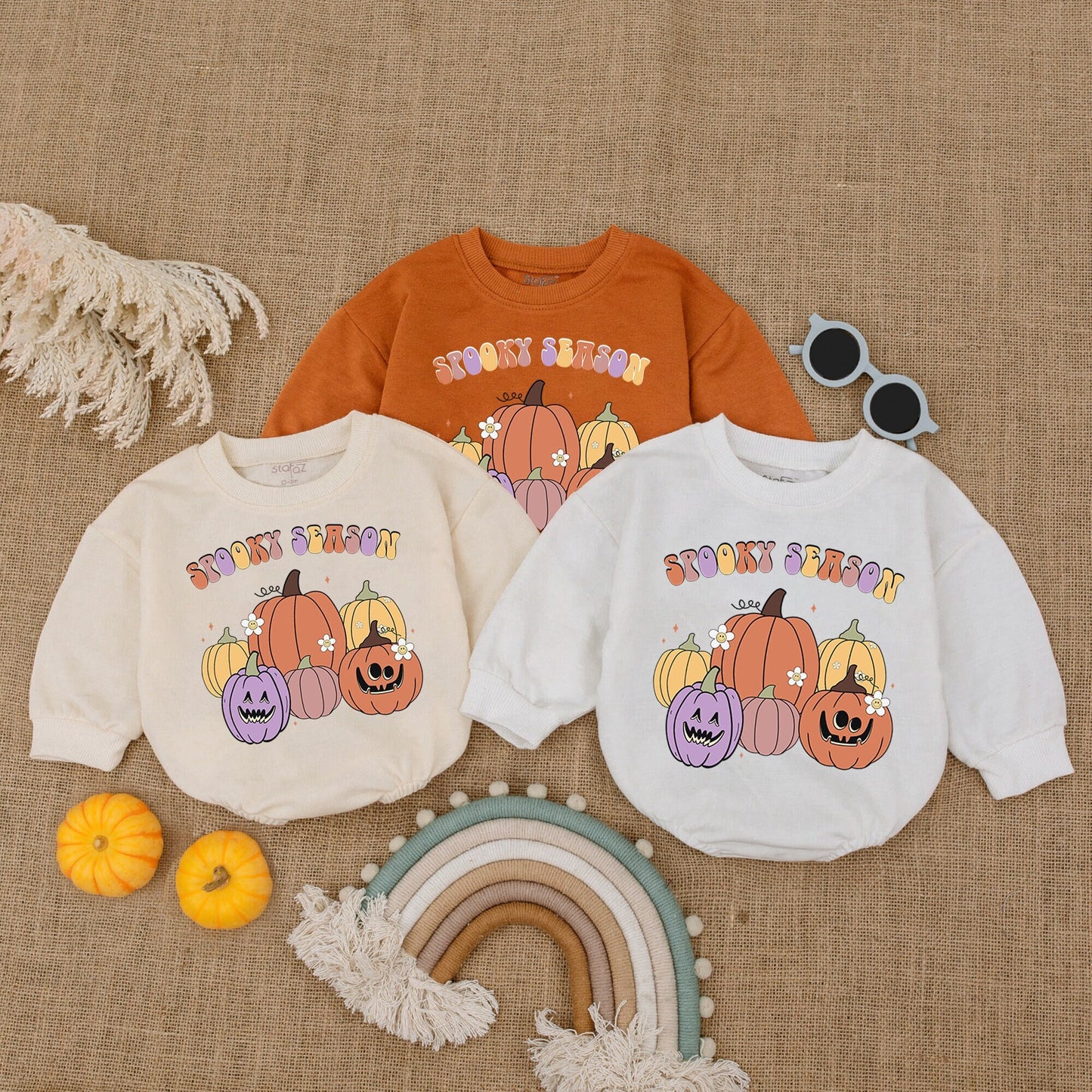 Adorable Pumpkin Halloween Romper, Baby's First Outfit, Gender Neutral