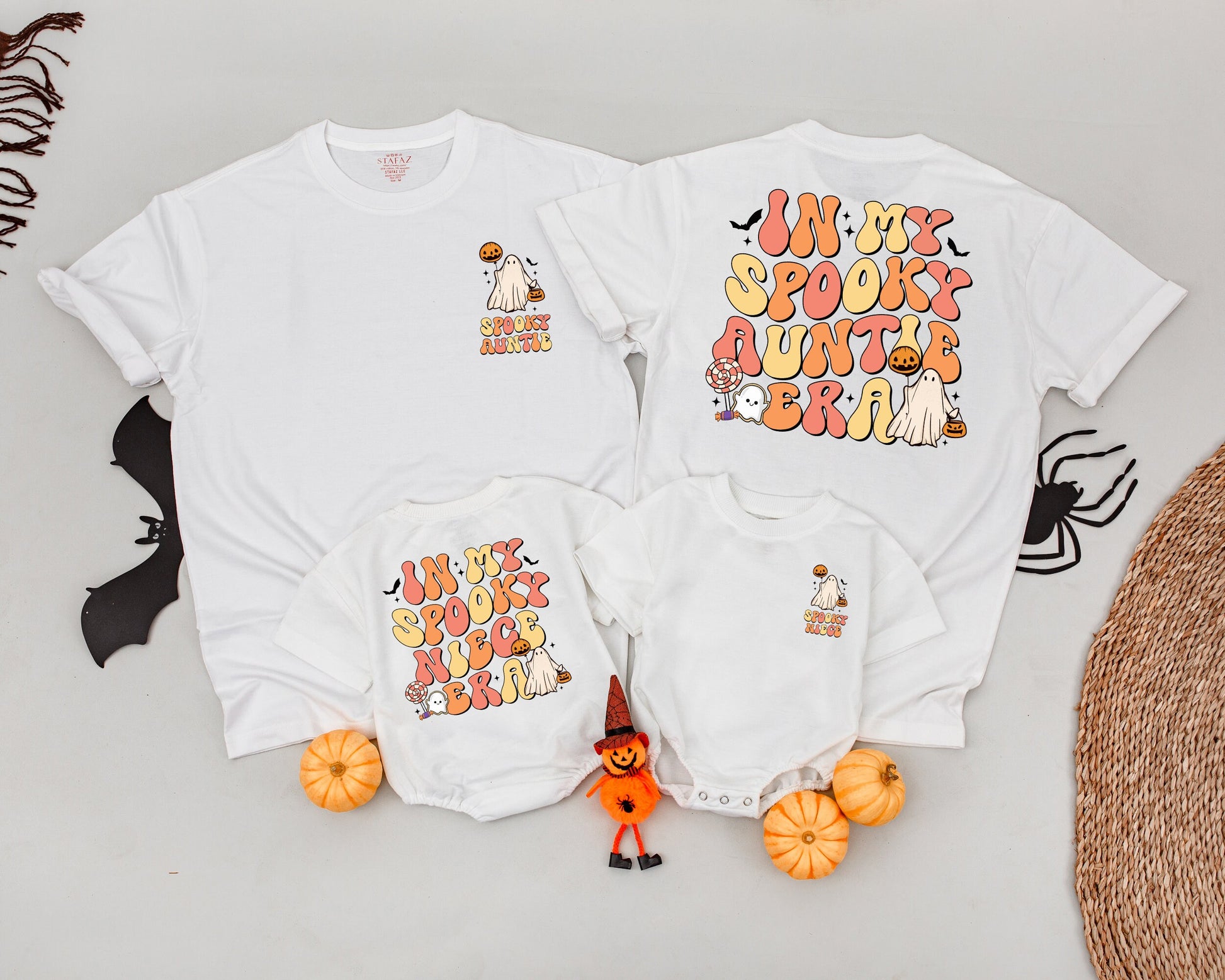 Matching Halloween Auntie & Niece T-Shirts: Spooky 1st Birthday Outfit