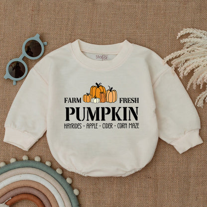 Cozy Fall Baby Romper: Halloween to Thanksgiving Baby Outfit  