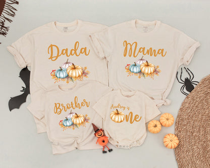 Matching Pumpkin Birthday Shirts, Family Halloween Costume Tee