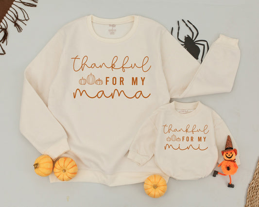 Matching Thanksgiving Sweatshirts for Mom and Baby – Retro Style