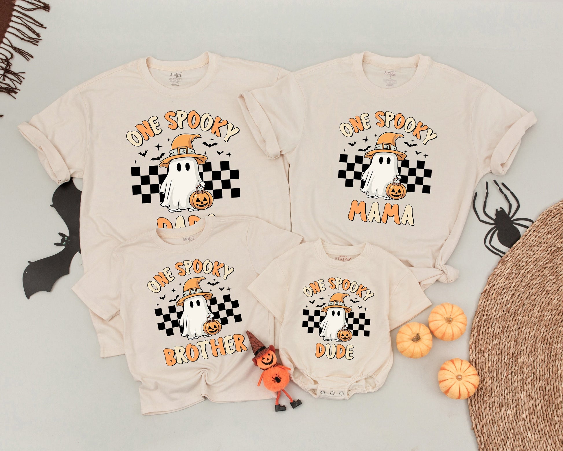 Spooky Dude Family Shirts: Retro Halloween & Fall Baby Outfits