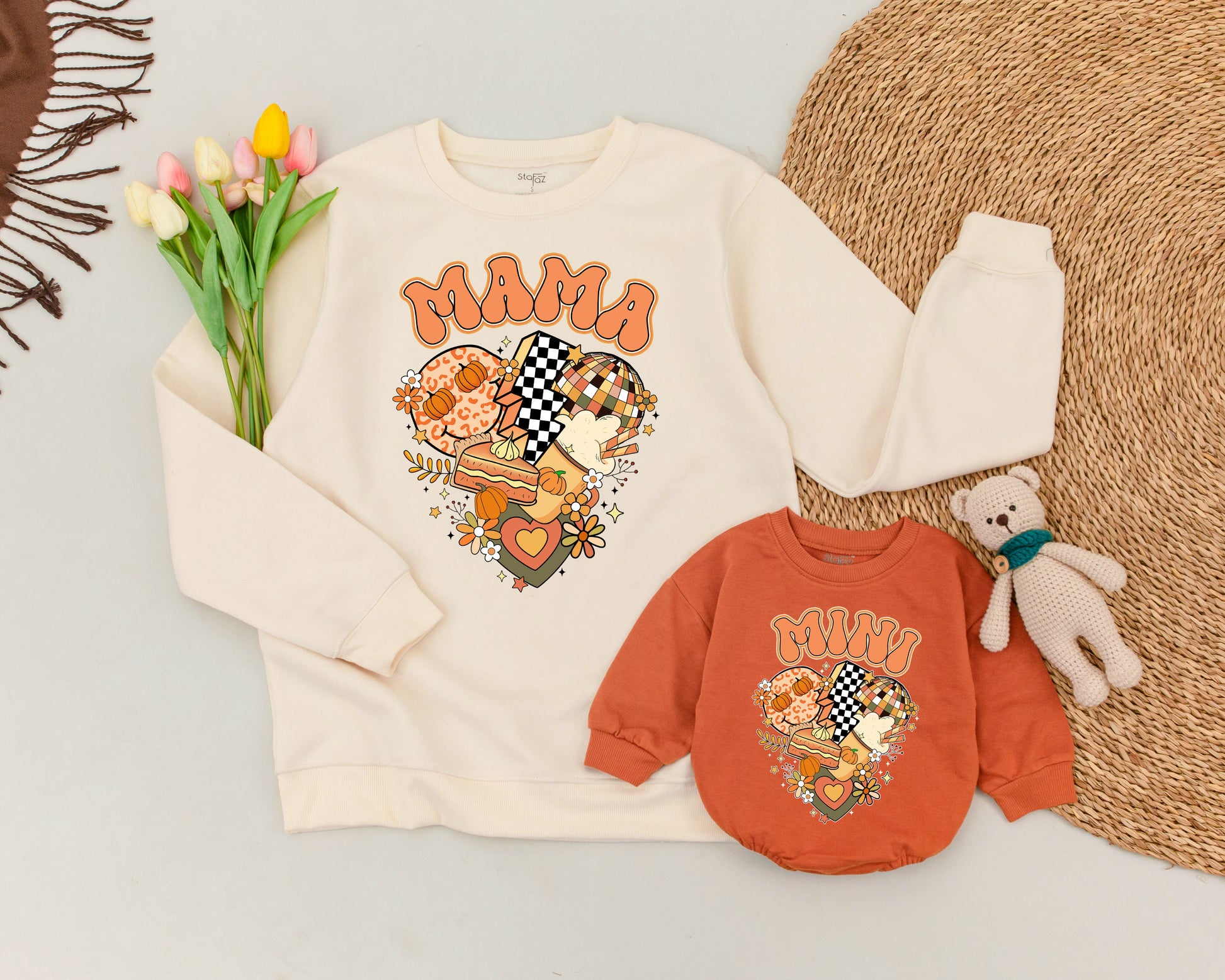 Retro Pumpkin Spice Matching Mommy & Me Halloween Sweatshirts