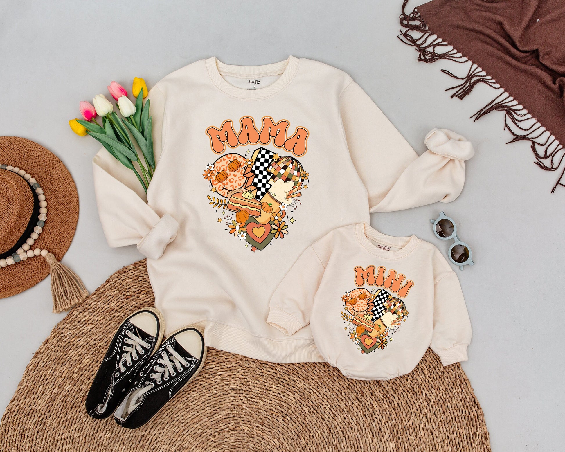 Retro Pumpkin Spice Matching Mommy & Me Halloween Sweatshirts