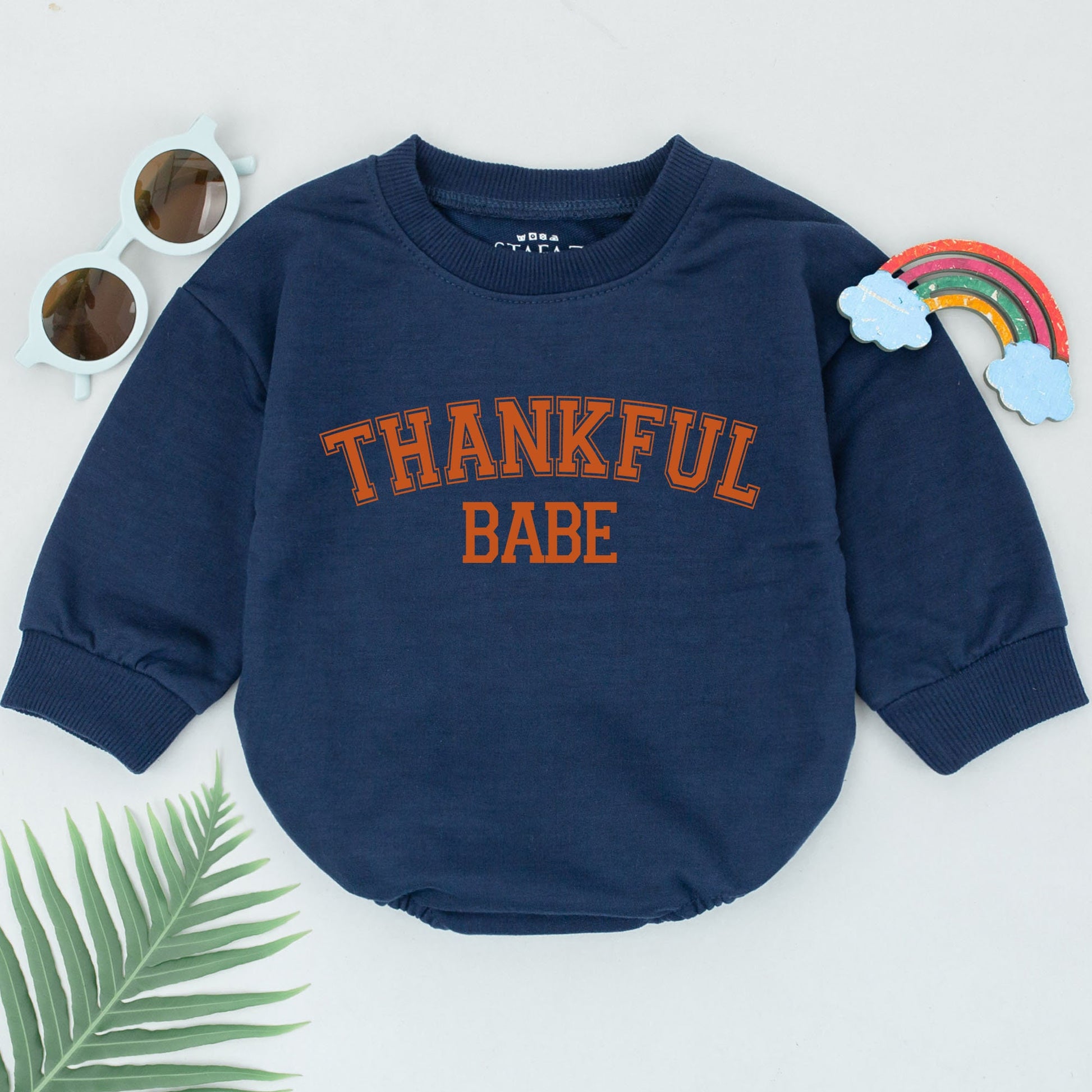 Thankful Babe Collegiate Romper, Adorable Thanksgiving Outfit for Baby Girl, First Thanksgiving Bodysuit, Cute Fall Baby Shower Gift, Newborn Clothes 136