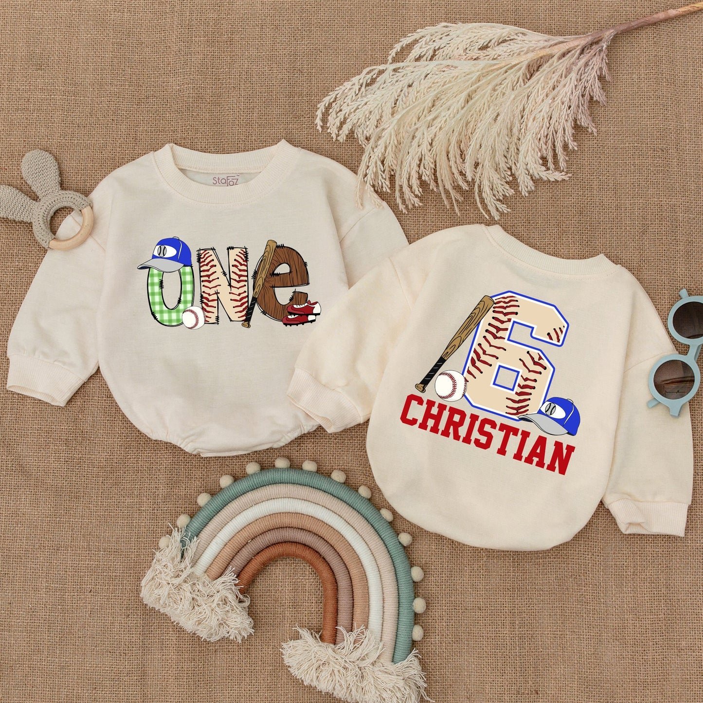 Baseball Themed 1st Birthday Romper for Baby Boys | Sports Outfit