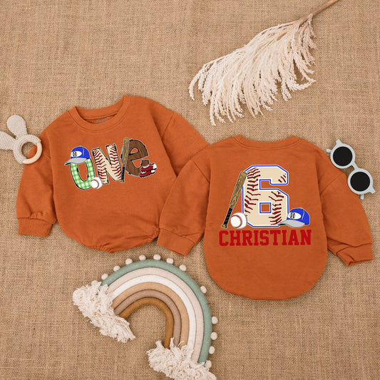 Baseball Themed 1st Birthday Romper for Baby Boys | Sports Outfit